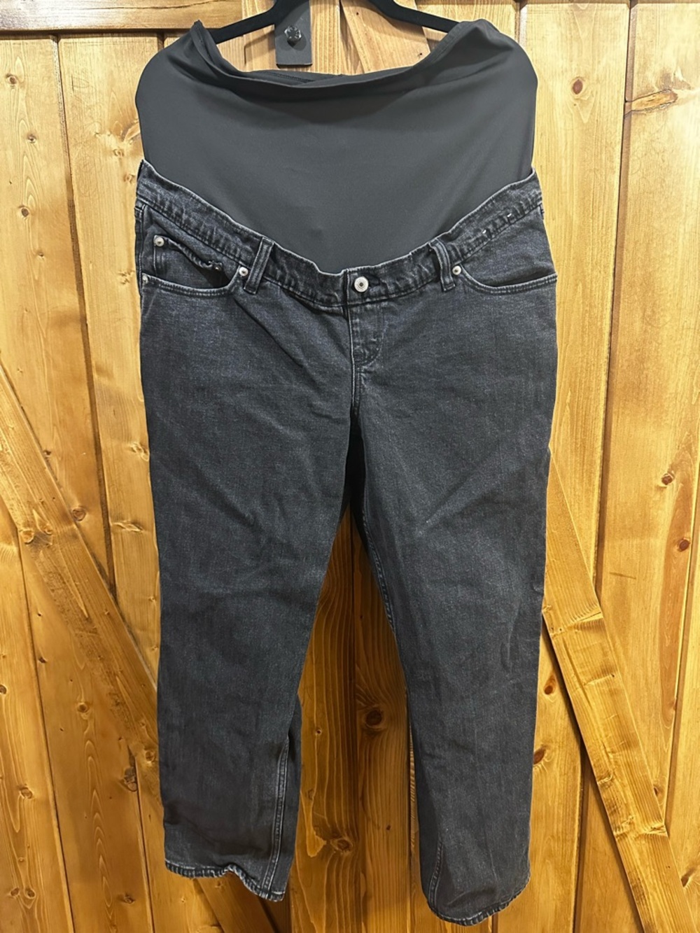 Abercrombie 90s straight Maternity Black Stretch Waist Jeans
